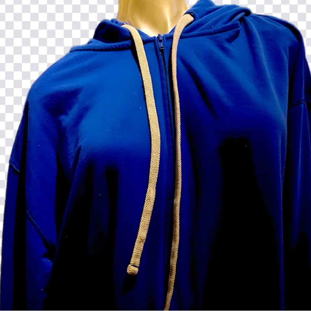 Women’s Next Levell Cobalt Blue Cotton Blend Sweatshirt Hoodie in size 3X 26 28